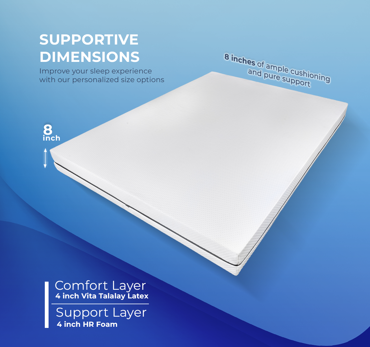 Thomsen 4inch Latex Mattress (8 inch)