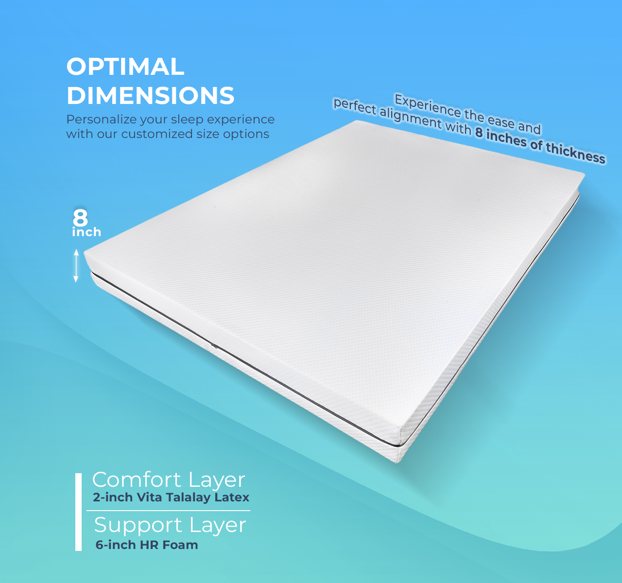 Thomsen 2inch Latex Mattress (8 inch)